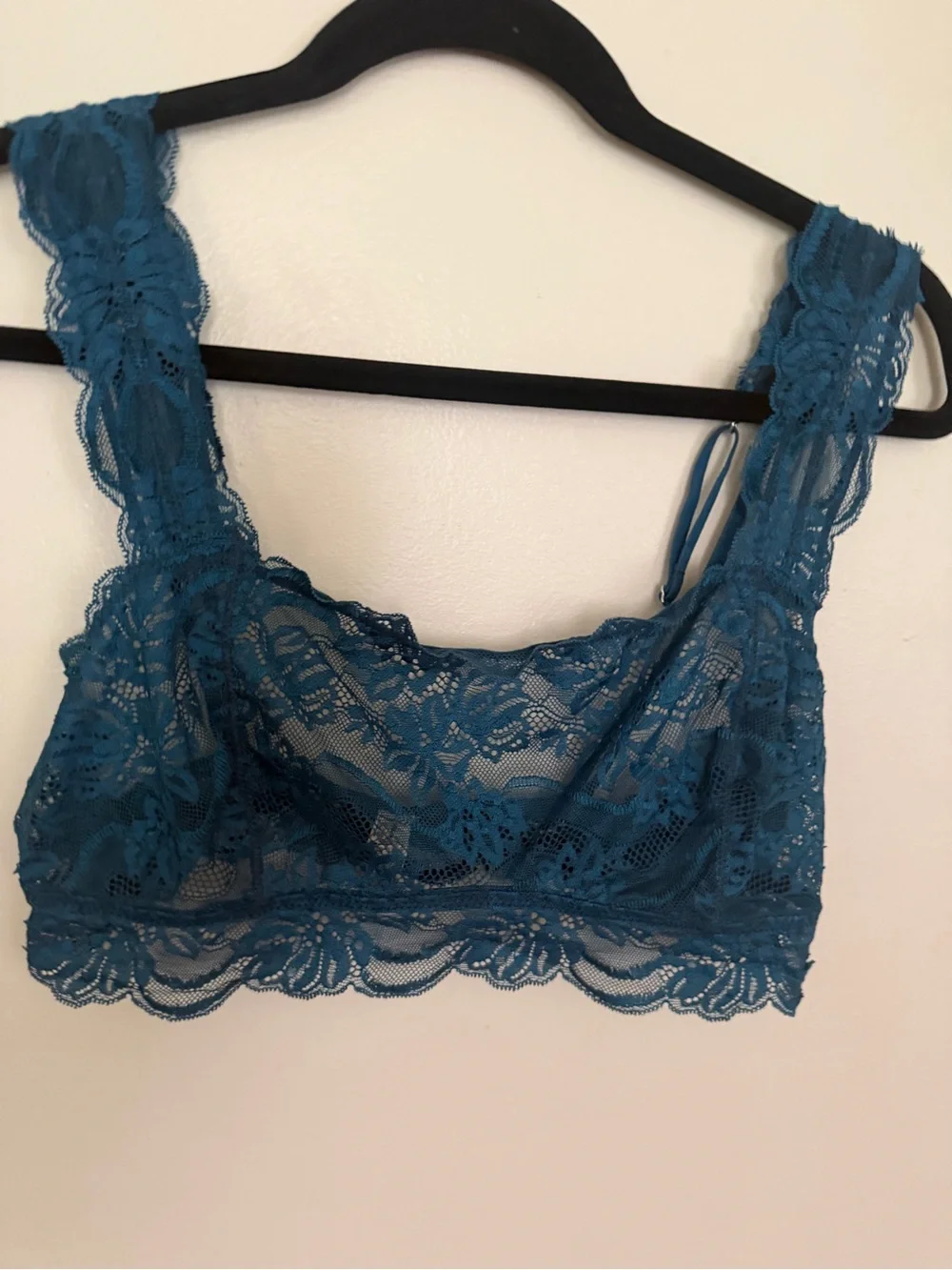 Free People- Lace Bralette with Wide Straps in Teal